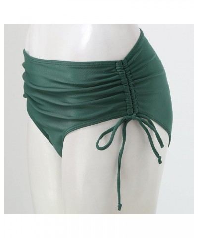 Teen Girl Tops Color 2023 Woman New Split Wrap Lace Up Hollow Out Bikini Solid Color Sexy High Waist Mesh Bikini Green-2024 I...