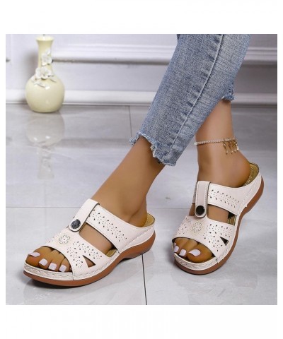 Wedges Shoes for Women Sandals,2022 Summer Open Toe Breathable Beach Sandals Slip-On Casual Wedges Shoes 4.5 Beige $11.74 Out...