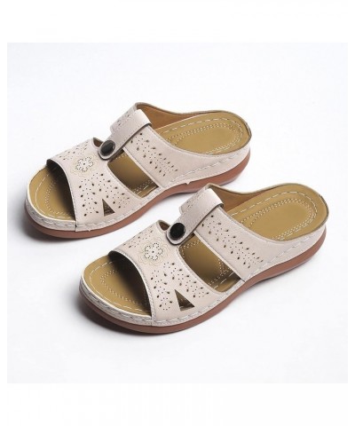 Wedges Shoes for Women Sandals,2022 Summer Open Toe Breathable Beach Sandals Slip-On Casual Wedges Shoes 4.5 Beige $11.74 Out...