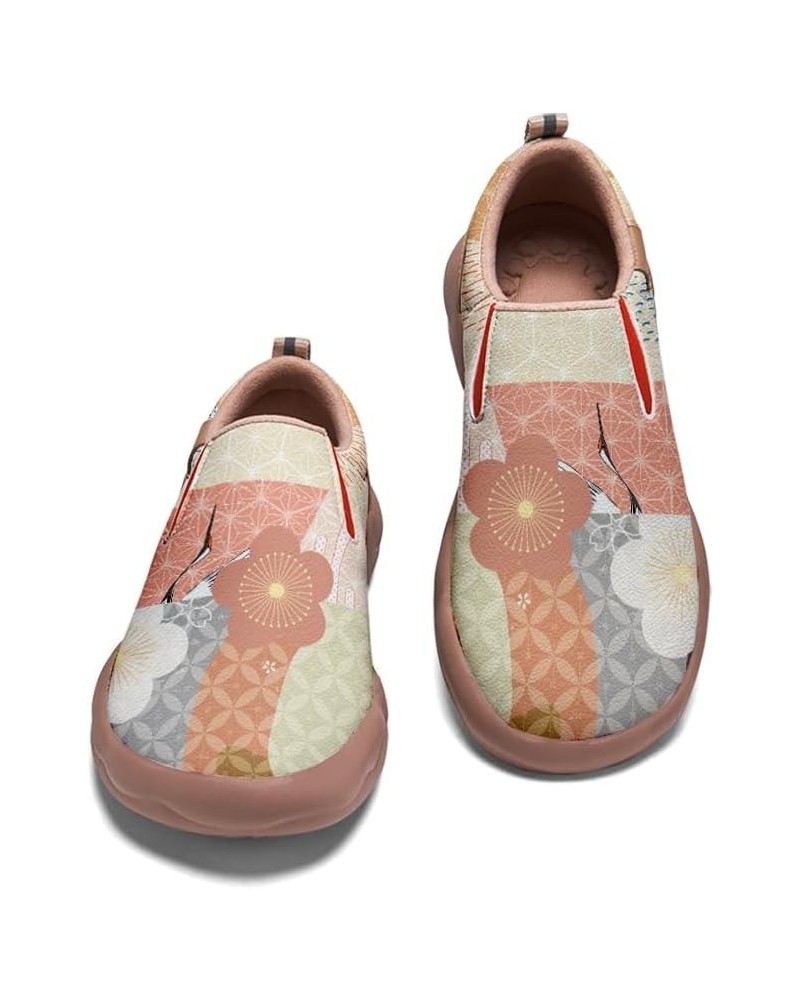 Women's Walking Shoes Slip On Casual Loafers Art Painted Comfort Soft Sneakers Japanese Cherry Blossoms Painting Japanese Che...