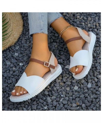 sandals For Women Flats Women'S Flip Flops Slides For Women Gold Platform Heels Wedge Sneakers For Women Heeled sandal White ...