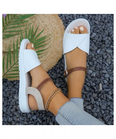 sandals For Women Flats Women'S Flip Flops Slides For Women Gold Platform Heels Wedge Sneakers For Women Heeled sandal White ...