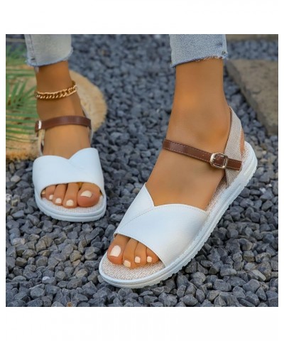 sandals For Women Flats Women'S Flip Flops Slides For Women Gold Platform Heels Wedge Sneakers For Women Heeled sandal White ...