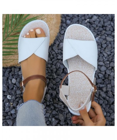 sandals For Women Flats Women'S Flip Flops Slides For Women Gold Platform Heels Wedge Sneakers For Women Heeled sandal White ...