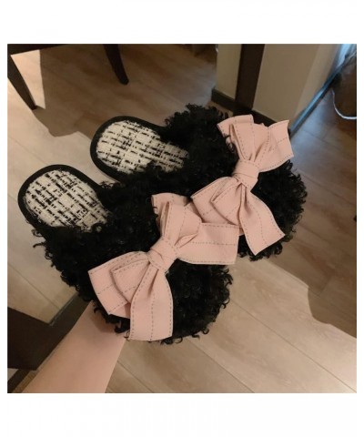 Slipper Cotton Womens Fur Sliders Plush Fluffy Slippers Memory Foam Flat Sandals for Ladies Arch Support Nonslip Fur Slides H...