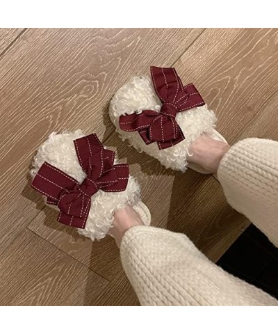 Slipper Cotton Womens Fur Sliders Plush Fluffy Slippers Memory Foam Flat Sandals for Ladies Arch Support Nonslip Fur Slides H...