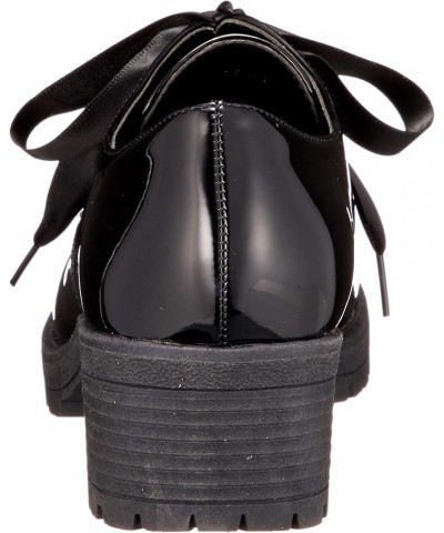 San-A-Plus Feminine 3580 Women's Lace-Up Oxford Shoes, Thick Sole, 2.0 inches (5 cm) Heel, Tank Sole, Ribbon Black Enamel $19...