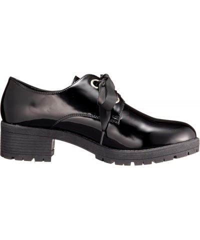 San-A-Plus Feminine 3580 Women's Lace-Up Oxford Shoes, Thick Sole, 2.0 inches (5 cm) Heel, Tank Sole, Ribbon Black Enamel $19...