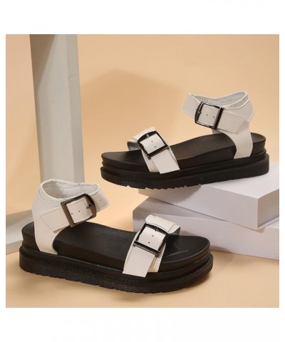 Slide Sandals for Women Platform Espadrille Sandal Heeled Open Toe Buckle Ankle Strap Comfortable Soft Slides Sandals 107-zox...