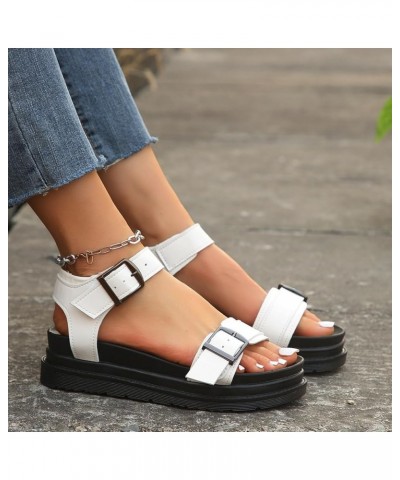 Slide Sandals for Women Platform Espadrille Sandal Heeled Open Toe Buckle Ankle Strap Comfortable Soft Slides Sandals 107-zox...