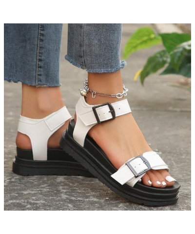 Slide Sandals for Women Platform Espadrille Sandal Heeled Open Toe Buckle Ankle Strap Comfortable Soft Slides Sandals 107-zox...