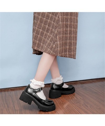 Women's Platform Chunky Heels Mary Jane Pumps School Dress Shoes Black $27.99 Pumps