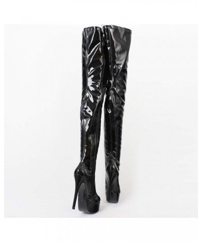 Women Over Knee Boots, Zipper Sexy Over The Knee Boots for Women Fashion Boots 16cm High Heels (11, Black Shiny) $63.70 Boots