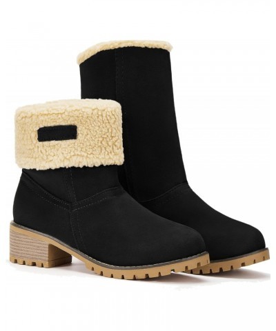 Snow Boots for women, with Fleece, Chunky Ankle Booties Shoes $12.23 Boots