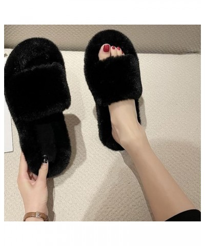 Thick Bottom House Slippers for Womens Classic Arch Support Lightweight Warm Shopping Shower Pull-Ons Open Toe Slipper Black ...