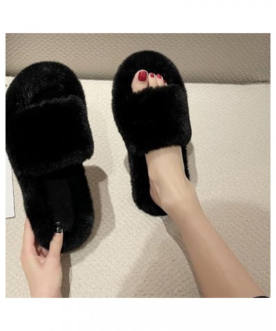 Thick Bottom House Slippers for Womens Classic Arch Support Lightweight Warm Shopping Shower Pull-Ons Open Toe Slipper Black ...