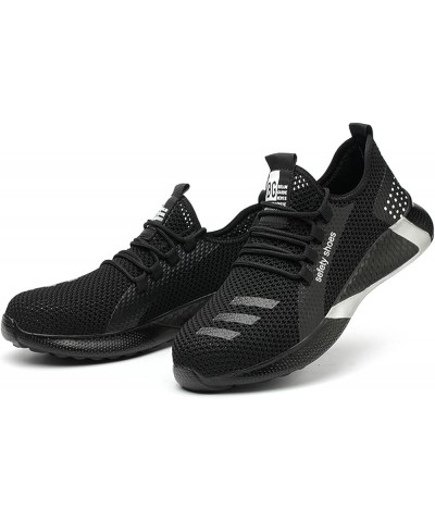 Unisex Safety Steel Toe Shoes, Mesh Breathable Lightweight Slip-on Running Shoes Black $27.02 Work & Safety Shoes