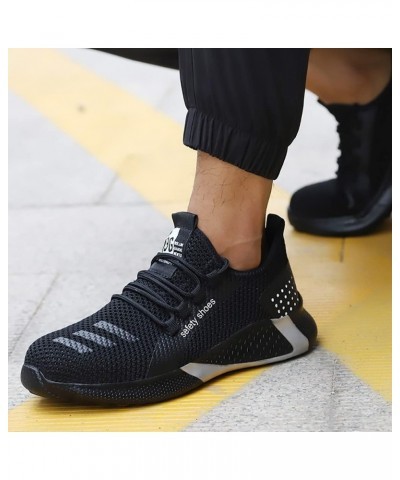 Unisex Safety Steel Toe Shoes, Mesh Breathable Lightweight Slip-on Running Shoes Black $27.02 Work & Safety Shoes