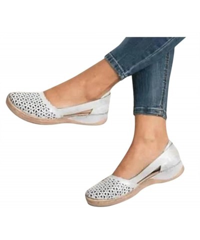 Flats Shoes Women Block Heels Shoes Soft Insole Orthotic Sandals Dress Beach Summer Flip-Flop Casual Walking Flat 110-htrns-w...