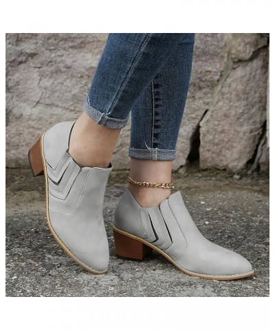 Women's Leather Ankle Boots Shoes Zipper Winter Booties White Ankle Boots for Wide Feet Womens Ankle Boots Wedge Brown Comfor...