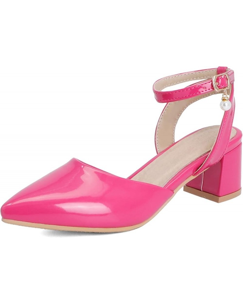 Women Comfy Summer Sandals with Ankle Strap Fuchsia $24.43 Sandals