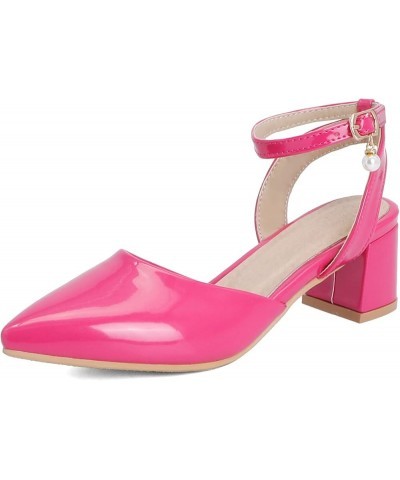 Women Comfy Summer Sandals with Ankle Strap Fuchsia $24.43 Sandals