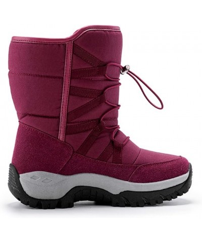 Womens Snow Boots Mid-Calf Winter Boots Ladies Waterproof Warm Fur Lined Non-Slip Warm Boots For Work Walking Hiking Outdoor ...