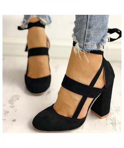 Women Heeled sandals Red Womens sandals Chunky Heel sandals Women Dressy Wide Women'S Heeled sandals Chunky Block Stra Black-...