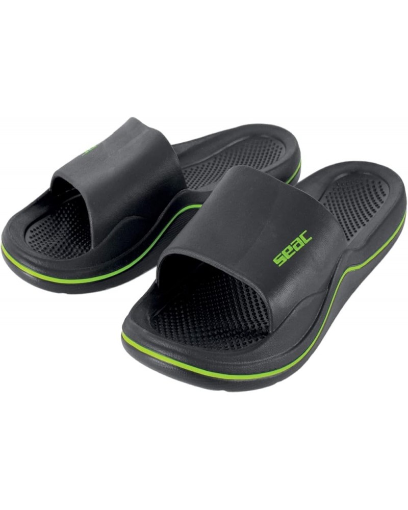 Unisex-Adult Open-Back Rubber Slippers for Beach and Pool 7.5 US Black/Green $14.40 Slippers