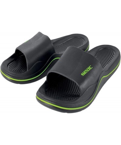 Unisex-Adult Open-Back Rubber Slippers for Beach and Pool 7.5 US Black/Green $14.40 Slippers