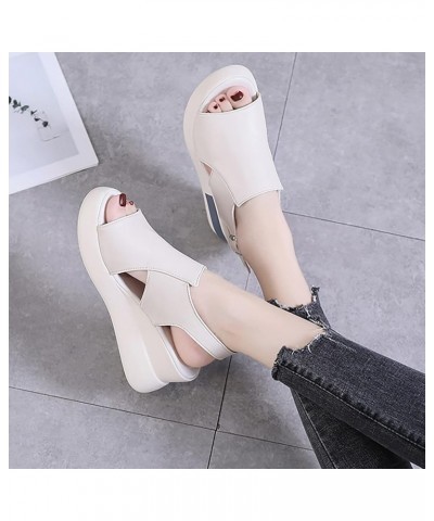 Pink Platform Boots Wedges Shoes For Women Sandals Women Platform Loafers Tennis Women Sandals Comfortable Lo K-beige $23.99 ...