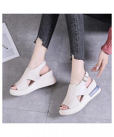 Pink Platform Boots Wedges Shoes For Women Sandals Women Platform Loafers Tennis Women Sandals Comfortable Lo K-beige $23.99 ...