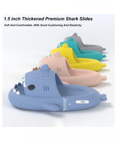 Shark Slides Adult Cloudy Cute Shark Slippers For Women Men Grey $15.65 Slippers