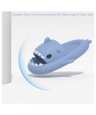 Shark Slides Adult Cloudy Cute Shark Slippers For Women Men Grey $15.65 Slippers