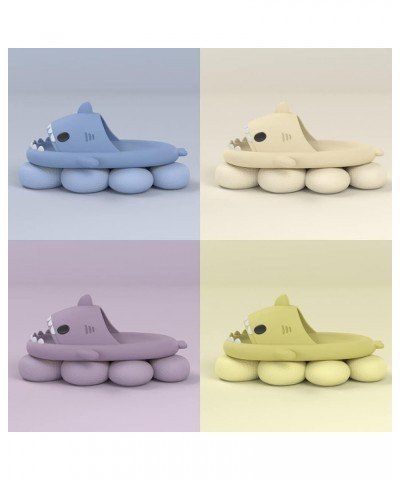 Shark Slides Adult Cloudy Cute Shark Slippers For Women Men Grey $15.65 Slippers