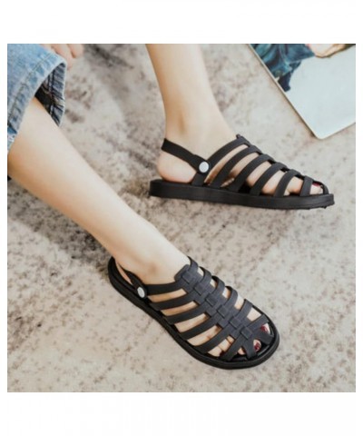 Shoes Stock Comfortable Sole Female PVC Jelly Shoes Ladies Sandalias Mujer Summer Cute Summer Slippers for Women Indoor (Blac...