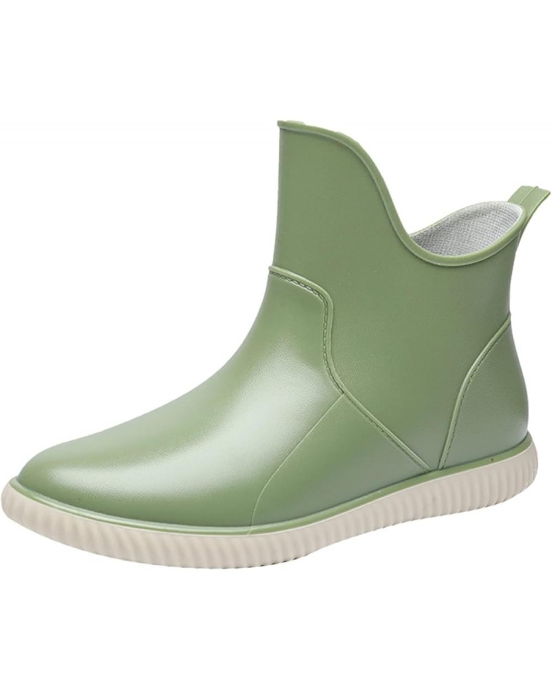 Rain Boots for Women Wide Feet Anti Slipping Comfortable Fishing Shoes Outdoor Work Garden Rubber Soft Rainboots Green $16.81...