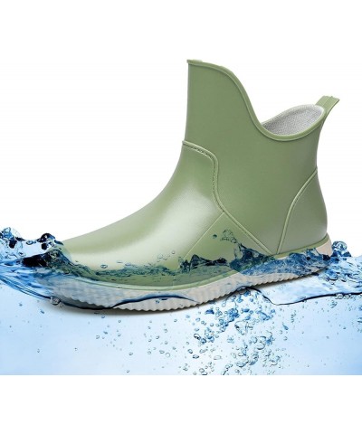 Rain Boots for Women Wide Feet Anti Slipping Comfortable Fishing Shoes Outdoor Work Garden Rubber Soft Rainboots Green $16.81...