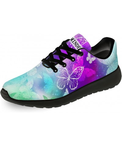 Womens Girls Bright Color Butterfly Print Shoes,Personalited Lace Up Athletic Tennis Sneaker Gifts for Ladies Friends,US Size...