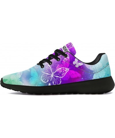 Womens Girls Bright Color Butterfly Print Shoes,Personalited Lace Up Athletic Tennis Sneaker Gifts for Ladies Friends,US Size...