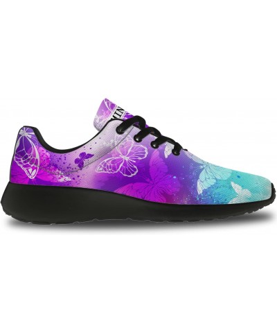 Womens Girls Bright Color Butterfly Print Shoes,Personalited Lace Up Athletic Tennis Sneaker Gifts for Ladies Friends,US Size...