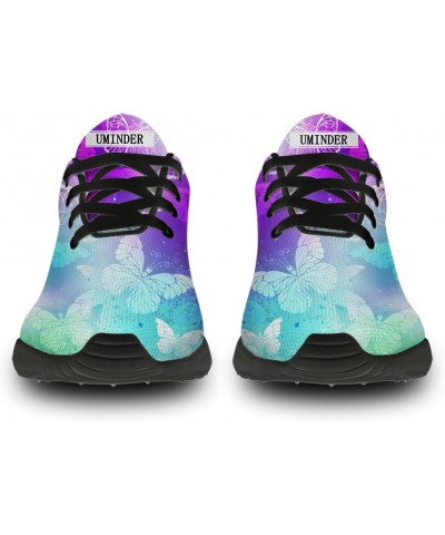 Womens Girls Bright Color Butterfly Print Shoes,Personalited Lace Up Athletic Tennis Sneaker Gifts for Ladies Friends,US Size...