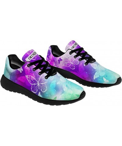 Womens Girls Bright Color Butterfly Print Shoes,Personalited Lace Up Athletic Tennis Sneaker Gifts for Ladies Friends,US Size...