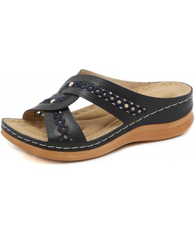 Chanclas mujer zapatillas planas sandalias florales verano zapatos viaje zapatillas sandalias zapatos calle diarios E-841 Bla...