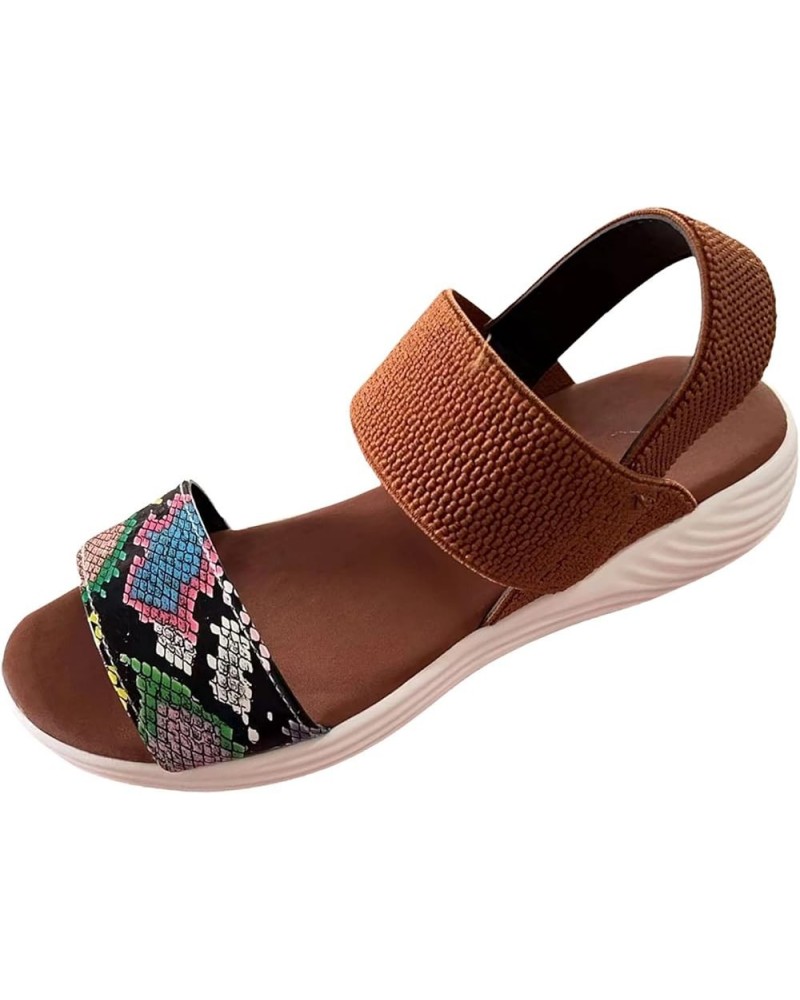 Casual Womens Cool Slippers Female Soft Soled Non Slip Wear Resisting Flat Beach Flops Lady Sandals Slippers Heel Brown $17.8...