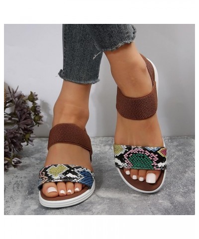 Casual Womens Cool Slippers Female Soft Soled Non Slip Wear Resisting Flat Beach Flops Lady Sandals Slippers Heel Brown $17.8...