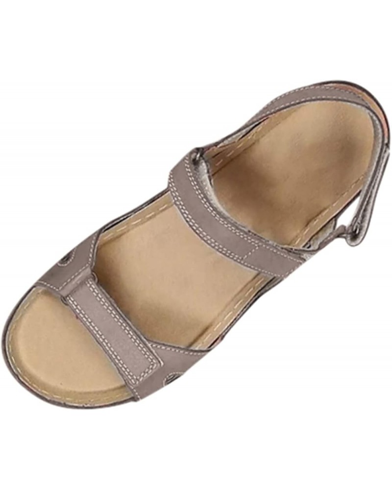 Sandals for Women Dressy Summer,Orthopedic Sandals for Women Open Toe Ankle Strap Wedge Sandals Gray Lightning Deals $12.66 S...