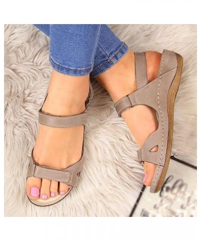 Sandals for Women Dressy Summer,Orthopedic Sandals for Women Open Toe Ankle Strap Wedge Sandals Gray Lightning Deals $12.66 S...