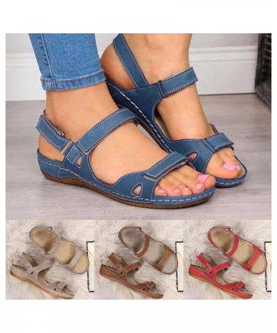 Sandals for Women Dressy Summer,Orthopedic Sandals for Women Open Toe Ankle Strap Wedge Sandals Gray Lightning Deals $12.66 S...