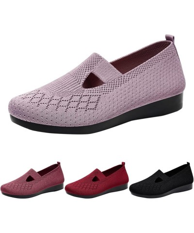 Anti-Slip Ballet Flats Gold Flats Womens Mules and Slides Slip On Sneakers Memory Foam Wine $13.07 Flats